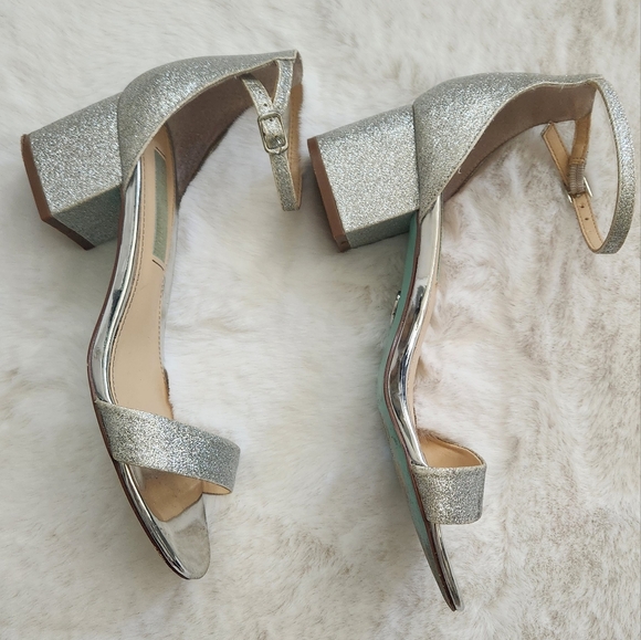 Betsey Johnson Glittering Silver Heels - Picture 3 of 9